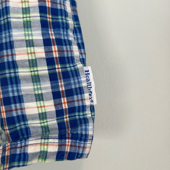 Healthtex Plaid Frog Romper Blue Green Orange 24M Boys - Picture 4 of 6